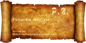 Peterka Nóra névjegykártya